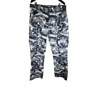 LA GATE Men's 100% Cotton Gray Cargo Camo Tactical Large Pockets Pants Sz 38x30